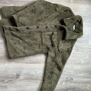 Olive Green Fuzzy Jacket